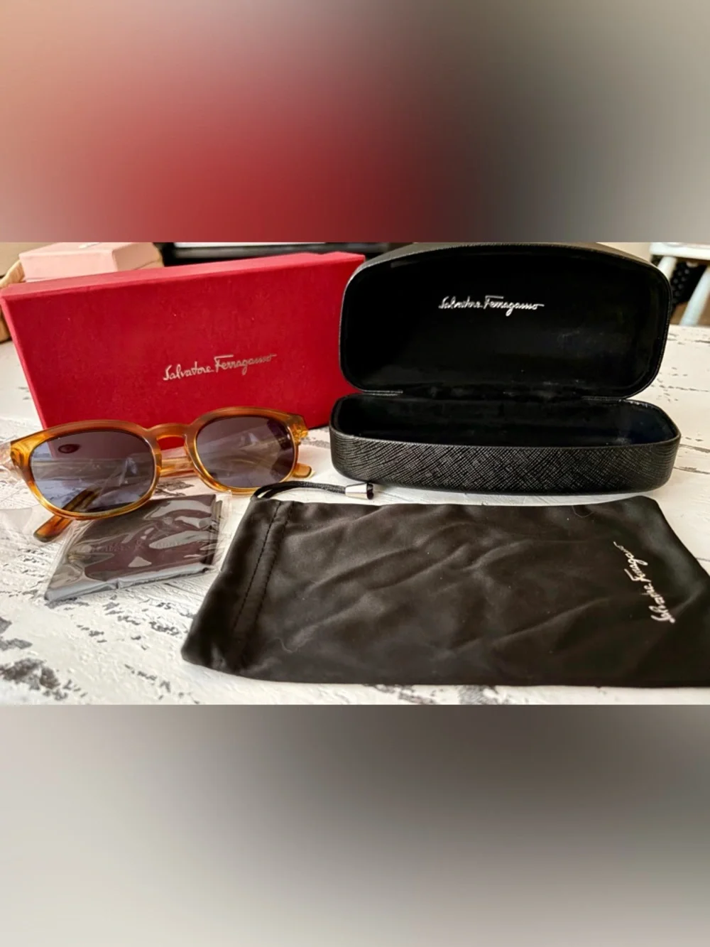 Salvatore Ferragamo Tortoiseshell Brown Sunglasses with Dark Lenses